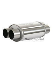 Silencieux ovale inox à conduit interne en X