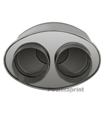 Silencieux ovale inox à conduit interne en X