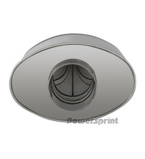 Silencieux ovale inox à conduit interne en Y