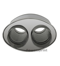 Silencieux ovale inox à double sortie