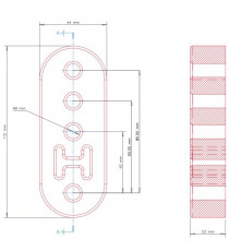 Silent bloc support échappement universel entraxes 40, 60, 80mm