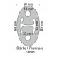 Silent bloc support échappement universel renforcé oval entraxe 50mm