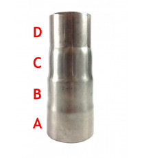 Réducteur femelle inox pour tube à emmancher 88.9, 76.1, 70, 65mm