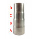 Réducteur femelle inox pour tube à emmancher 101.6, 88.9, 80, 76.1mm