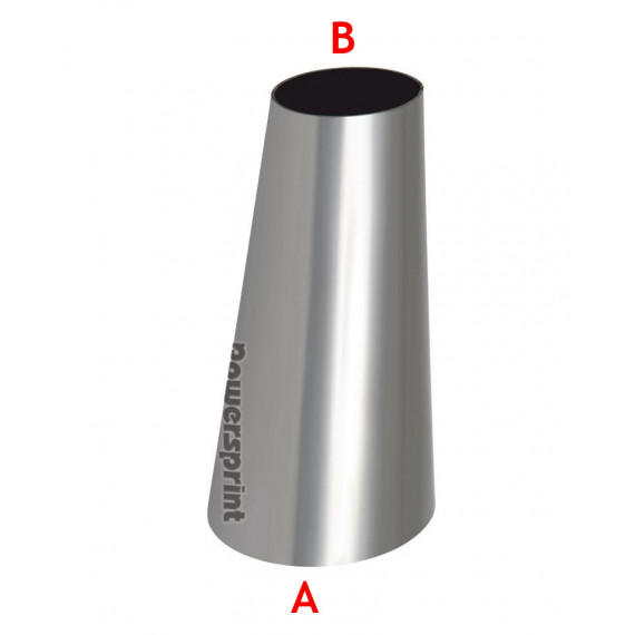 Réducteur conique non symétrique inox diamètres 48.3 à 42.4mm