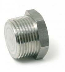 Bouchon mâle 1/4" NPT en acier inoxydable, 6 pans mâle