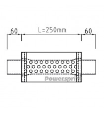 Silencieux POWERSPRINT Inox 304L À Souder Diamètre Intérieur 70mm Corps 125mm