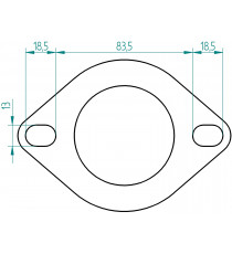 Bride inox pour tube 60.3mm, 2 passages de vis