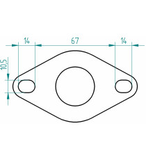 Joint échappement pour bride 2 trous 32, 35, 38 et 40mm