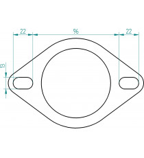 Bride pour tube 76.1mm, 2 passages de vis