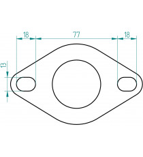 Joint échappement pour bride 2 trous 45mm