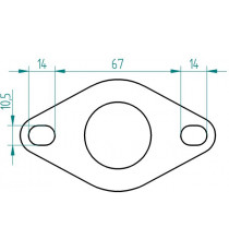 Bride inox pour tube 38mm, 2 passages de vis