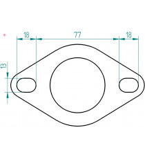 Joint échappement pour bride 2 trous 50, 55 et 57mm