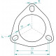 Joint échappement pour bride 3 trous 55, 57, 60.3, 63.5, 65mm