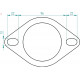 Bride avec tube inox 76.1mm, 2 passages de vis